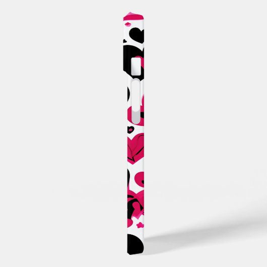 Niedliche rosa und schwarze Herzen Case-Mate iPhone Hülle (Rückseite / Links)