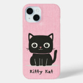 Niedliche Rosa und Schwarze Katze Case-Mate iPhone Hülle (Rückseite)