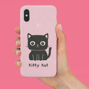 Niedliche Rosa und Schwarze Katze Case-Mate iPhone Hülle