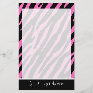 Niedliche Rosa und schwarze Zebrastreifen Briefpapier