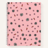 Niedliche rosa und weiße Blüten mit Korallenstern Notizblock (Vorderseite)