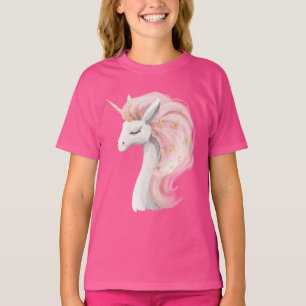 Niedliche Rosa und Weiße Einhorn T-Shirt