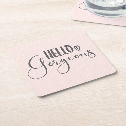 Niedliche Rosa und Weiße Flecken Hallo herrliche T Rechteckiger Pappuntersetzer (angewinkelt)