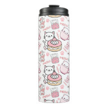 Niedliche Rosa und Weiße Katze