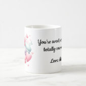 Niedliche Rosa und Weiße Macaron & Herz Personalis Kaffeetasse (Mittel)