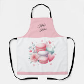 Niedliche Rosa und Weiße Macaron Herzen Personalis Schürze (Vorderseite)