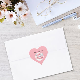 Niedliche Rosa und Weiße Macarons Personalisiert Herz-Aufkleber