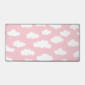 Niedliche rosa und weiße Pastellwolken Schreibtischunterlage (Vorderseite)