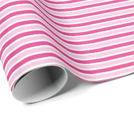 Niedliche, rosa und weiße Streifen Geschenkpapier