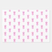 Niedliche, rosa und weiße tropische Ananas Geschenkpapier Set (Vorderseite 2)