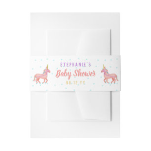 Niedliche rosa Unicorn-und Stern-Baby-Dusche Einladungsbanderole