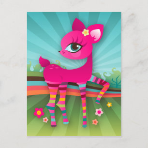 Niedliche Rosa Unterwäsche aus Regenbogen Strümpfe Postkarte