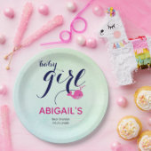 Niedliche Rosa Wal Ozean Thema Mädchen Dusche Pappteller (Party)