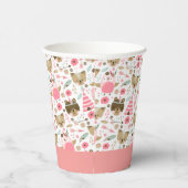 Niedliche rosa Waldtiere Personalisiert zum Geburt Pappbecher (Rechts)