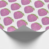 Niedliche Rosa Wasserfarbe Erdbeere Geschenkpapier (Ecke)