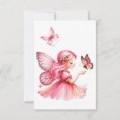 Niedliche Rosa Wasserfarbe gürtliche Burg Prinzess Dankeskarte (Rückseite)