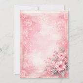 Niedliche Rosa Wasserfarbe gürtliche Burg Prinzess Einladung (Rückseite)