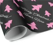 Niedliche, rosa Weihnachtsbäume Geschenkpapier (Rolleneckpunkt)