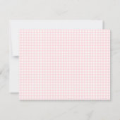 Niedliche Rosa-Weiß-Gingham-Kinderflachchen Dankeskarte (Rückseite)