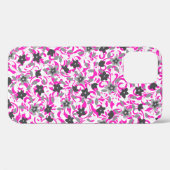 Niedliche, rosa, weiße abstrakte Blume Case-Mate iPhone Hülle (Rückseite (Horizontal))