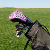Niedliche, rosa, weiße abstrakte Blume Golf Headcover (In SItu)