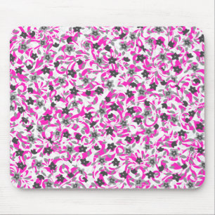 Niedliche, rosa, weiße abstrakte Blume Mousepad