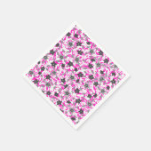 Niedliche, rosa, weiße abstrakte Blume Serviette (Ecke)