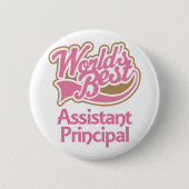 Niedliche rosa Weltbeste behilfliche Direktion Button (Vorderseite)