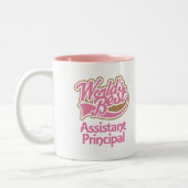 Niedliche rosa Weltbeste behilfliche Direktion Zweifarbige Tasse (Links)