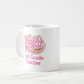 Niedliche rosa Weltbester 3. Grad-Lehrer Kaffeetasse (Vorderseite Links)
