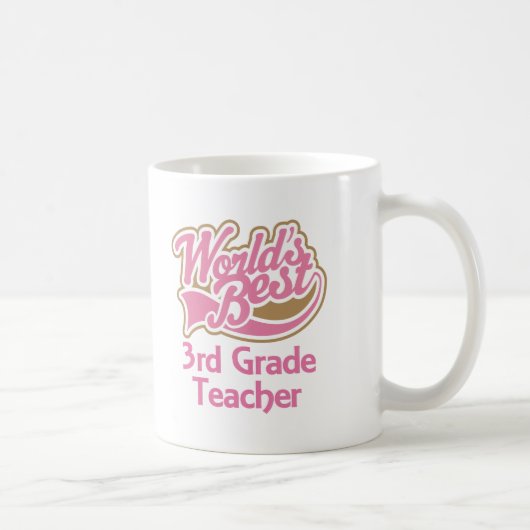 Niedliche rosa Weltbester 3. Grad-Lehrer Kaffeetasse (Rechts)
