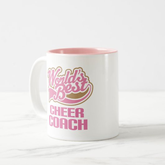 Niedliche rosa Weltbester Beifall-Trainer Zweifarbige Tasse (Vorderseite Links)
