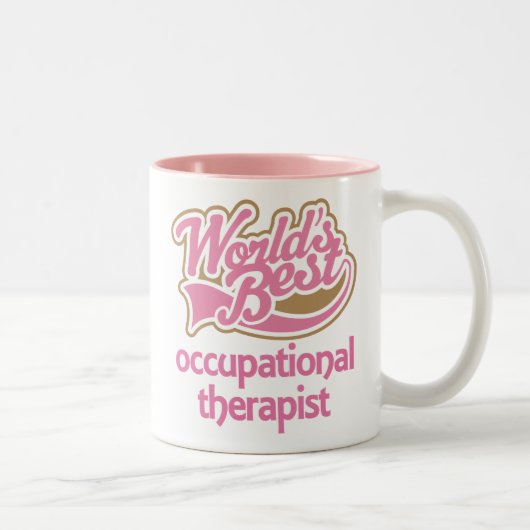 Niedliche rosa Weltbester beruflicher Therapeut Zweifarbige Tasse (Rechts)