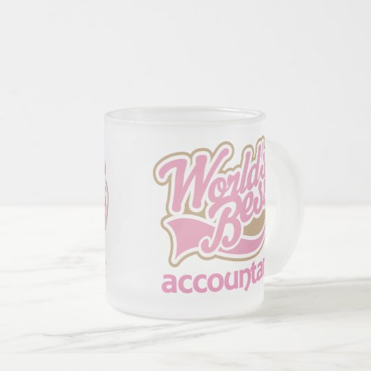 Niedliche rosa Weltbester Buchhalter Mattglastasse (VorderseiteRechts)