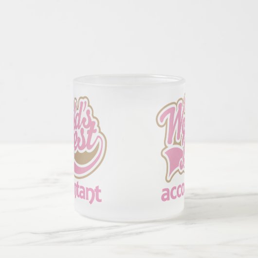 Niedliche rosa Weltbester Buchhalter Mattglastasse (Mittel)