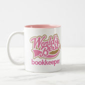 Niedliche rosa Weltbester Buchhalter Zweifarbige Tasse (Links)