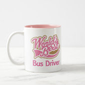Niedliche rosa Weltbester Bustreiber Zweifarbige Tasse (Links)