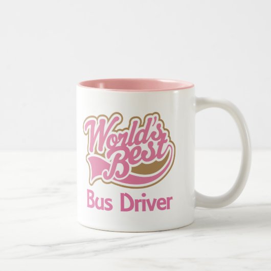Niedliche rosa Weltbester Bustreiber Zweifarbige Tasse (Rechts)