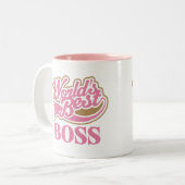 Niedliche rosa Weltbester Chef Zweifarbige Tasse (Vorderseite Links)