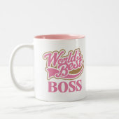 Niedliche rosa Weltbester Chef Zweifarbige Tasse (Links)