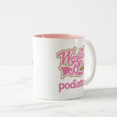 Niedliche rosa Weltbester Fußarzt Zweifarbige Tasse (VorderseiteRechts)