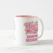 Niedliche rosa Weltbester Grafikdesigner Zweifarbige Tasse (VorderseiteRechts)
