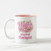 Niedliche rosa Weltbester körperlicher Therapeut Zweifarbige Tasse (Links)