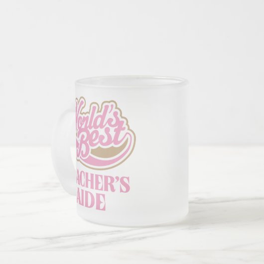 Niedliche rosa Weltbester Lehrer-Berater Mattglastasse (Vorderseite Links)