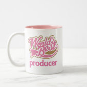 Niedliche rosa Weltbester Produzent Zweifarbige Tasse (Links)