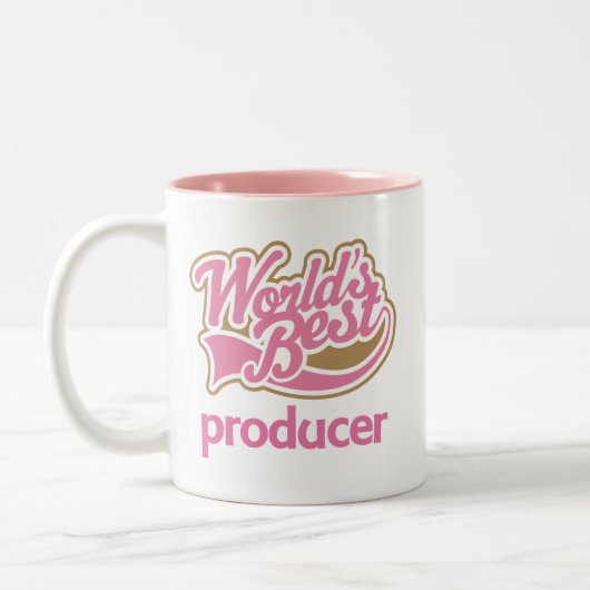 Niedliche rosa Weltbester Produzent Zweifarbige Tasse (Links)