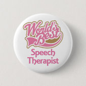 Niedliche rosa Weltbester Sprache-Therapeut Button (Vorderseite)