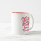 Niedliche rosa Weltbester Sprache-Therapeut Zweifarbige Tasse (VorderseiteRechts)