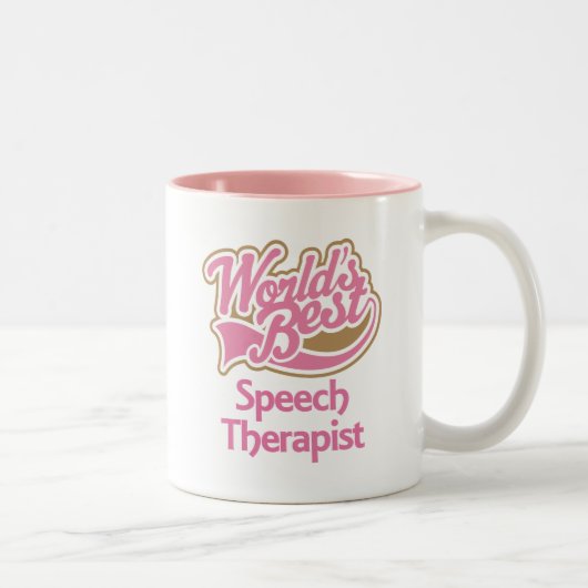 Niedliche rosa Weltbester Sprache-Therapeut Zweifarbige Tasse (Rechts)