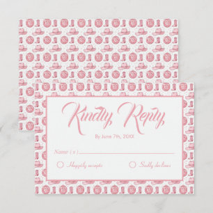 Niedliche Rosa-Western-Hochzeit RSVP Karte